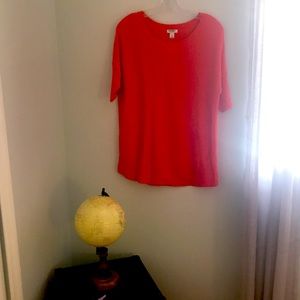Gently worn bright red 3/4 sleeve knit blouse